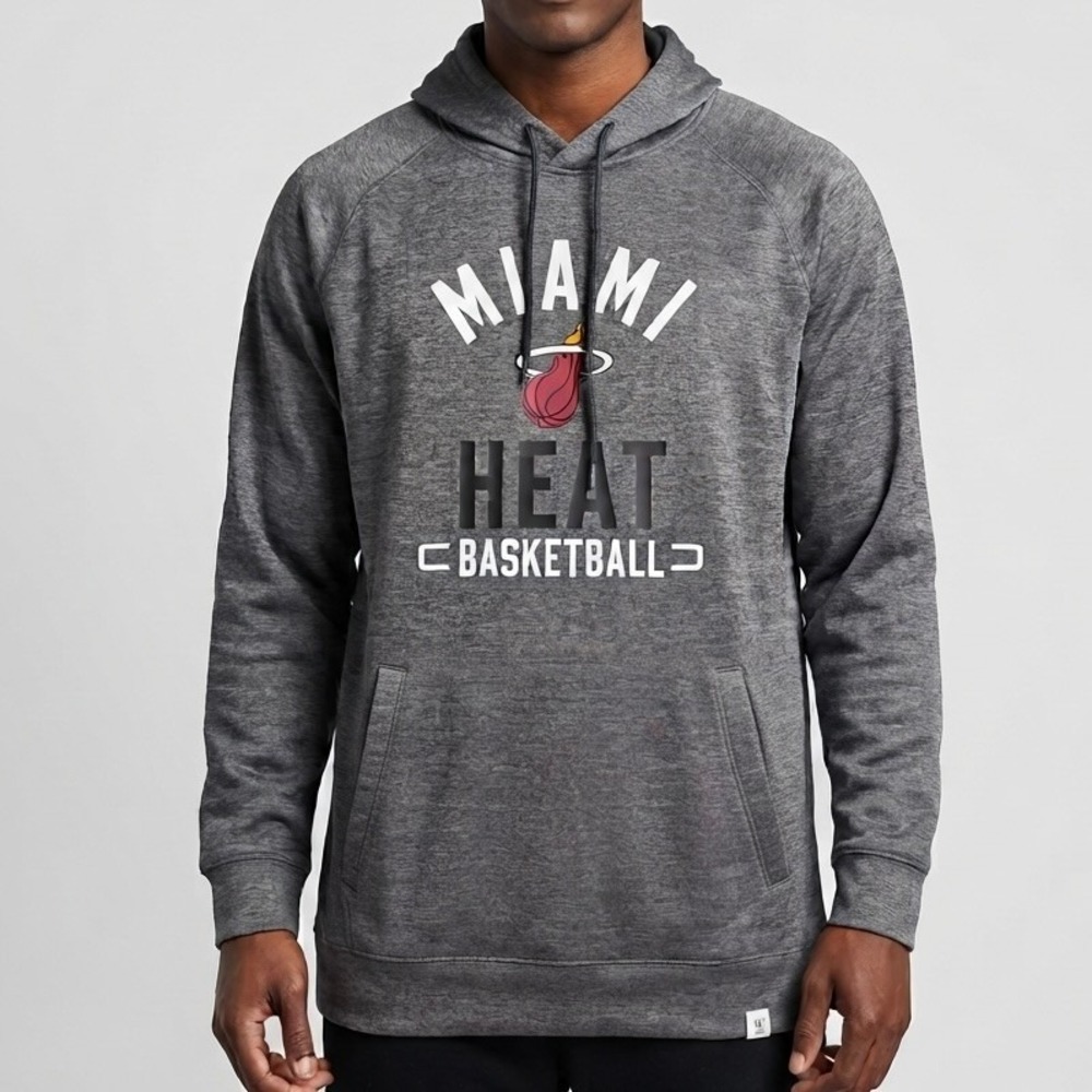 NWT NBA Fanatics Miami Heat Fleece Pullover Hoodie Heather Gray Mens 2XT